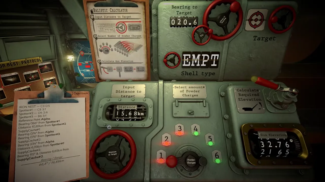 IRON NEST tactical map line tool reading a target bearing