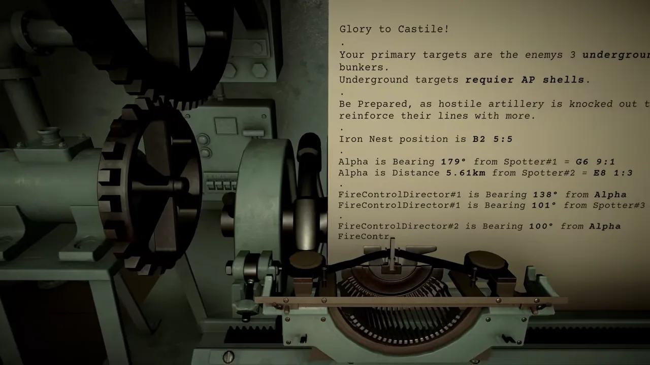 IRON NEST teleprinter printing High Command mission orders